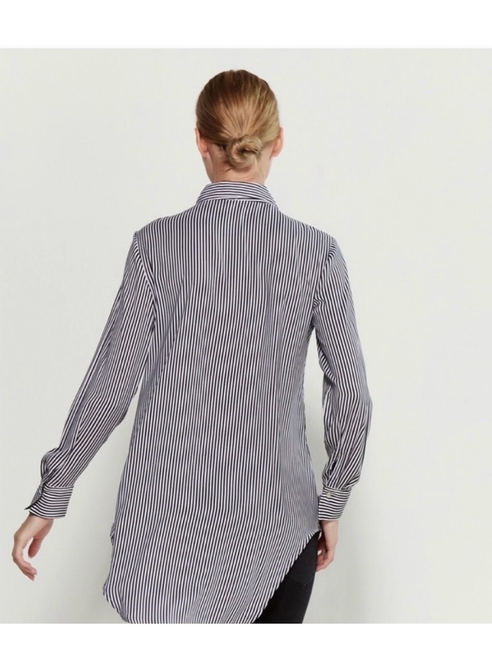 Philosophy Black & White Vertical Stripe Women’s Button-Up Shirt- XL - Picture 2 of 12